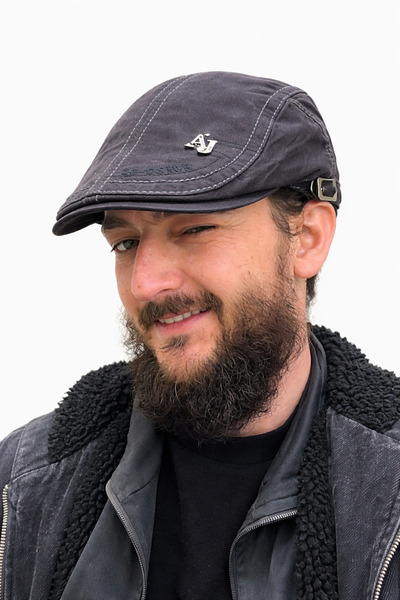 kuru Daily Form Washed Flat Cap-Adjustable Buckled Denim Cap