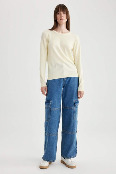 DeFacto Soft-Textured Basic Knitwear Sweater F7091Az23Wn