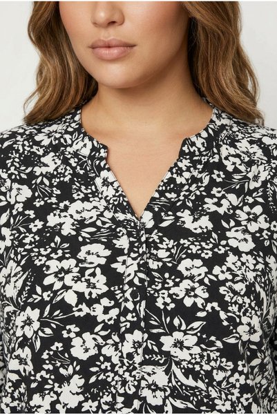Stil Diva Plus Size Half Sleeve Front Button Floral Print Shirt 322267