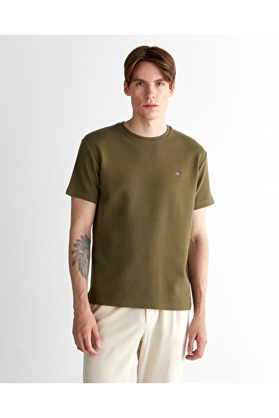 Gant Erkek Yeşil Regular Fit Bisiklet Yaka T-Shirt