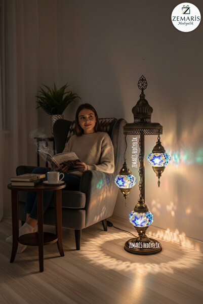 Zem El Yapımı Otantik Mozaik Lambader 3 lü