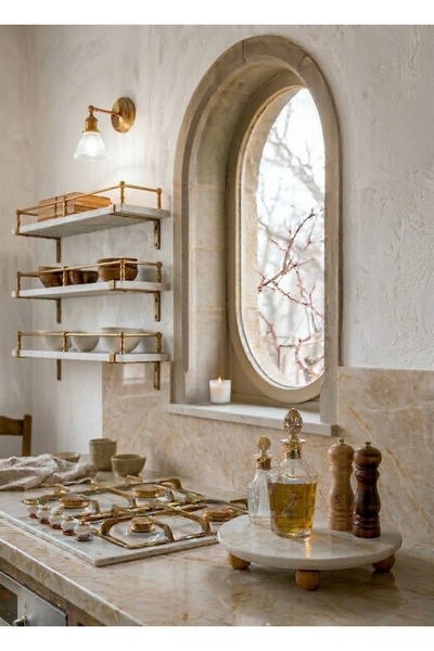 İDAY HOME حامل عرض من Pinterest، رخام طبيعي، حامل كيك بأرجل خشبية، حامل عرض ر...