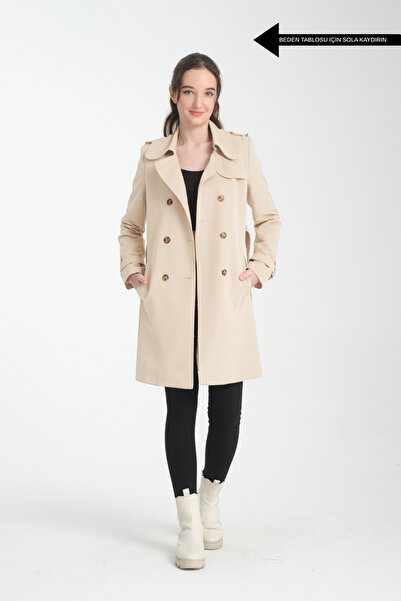 Water Repellent Anti-Wrinkle Fabric Trench Coat A.Bej 5840