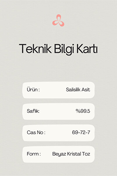 Nadir Kimya Salisilik Asit 50 Gr - (Salicylic Acid) - BHA Kozmetik Hammadde