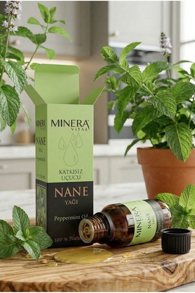 Minera Vital Peppermint Oil 20 ml (Peppermint Oil) 100% Pure Essential Oil Glass Bottle with Dropper