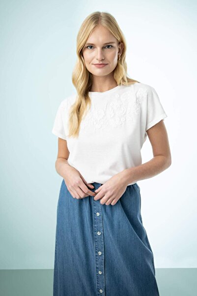 DeFacto Crew Neck Puff Printed Short Sleeve T-Shirt Z8243Az23Sm