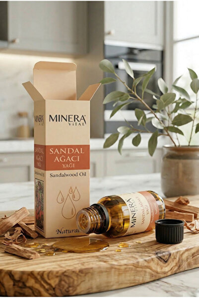 MİNERA VİTAL Sandal Ağacı Yağı 20 ml (Sandalwood Oil) Damlalıklı Cam Şişe