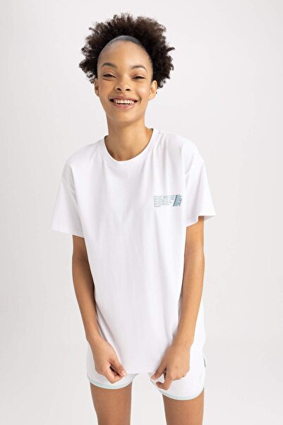 DeFacto Defactofit Oversized Fit Crew Neck Printed Sportsman Short Sleeve 100...