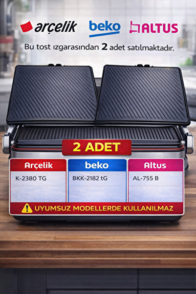 Arçelik Tost Makinesi Izgara Pişirme Yüzeyi Solido (k-2380-bkk-2182-al-755) 2...