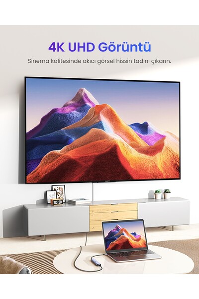 Ugreen Revedok 5-in-1 Type-C Giriş 3xUSB-A, 1xUSB-C PD 100W, 1x 4K/30Hz HDMI - Gri