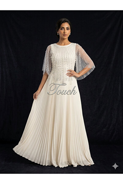 Touch فستان بليسية طويل سكري