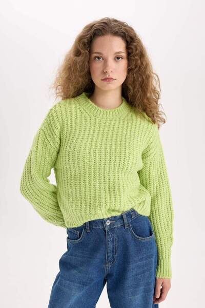 DeFacto Coool Oversize Fit Bisiklet Yaka Kazak