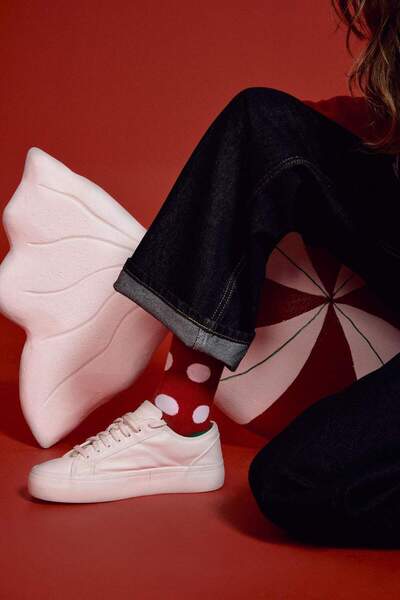 DeFacto Șosete prosop pentru femei, cu tematică de Anul Nou, 2-în-1, bumbac p...