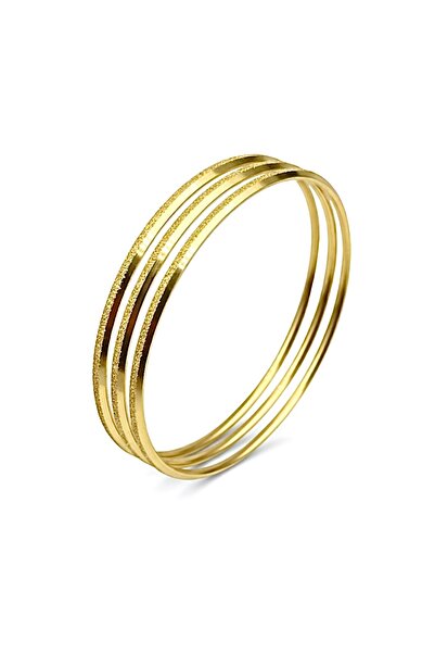 CAXBERN 22 Ayar Altın Kaplama Ajda Simli Bileklik Paslanmaz Çelik Kibrit Bile...