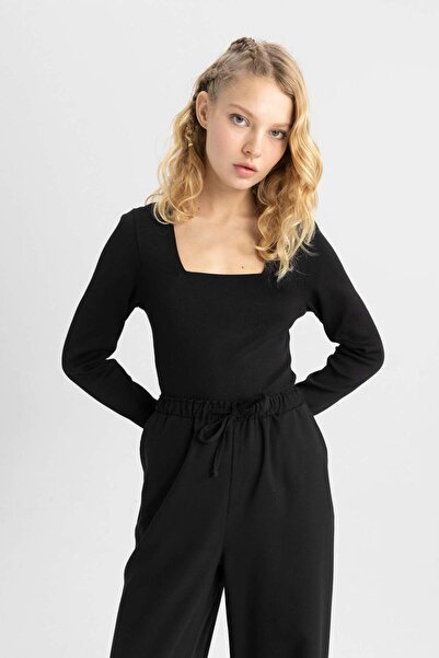 DeFacto Coool Slim Fit Square Collar Sweater X6887Az22Au