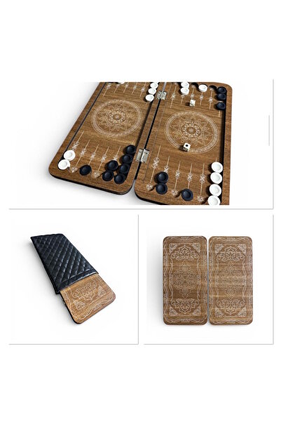 Kenpool 2026 Tavla Seyahat Mini Mobil Çanta Cep Kamp Piknik Kafe Tavla Seti 2...