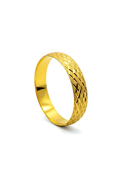 CAXBERN 22 Ayar Altın Kaplama Bileklik Baklava Desen Bilezik (3 Adet)