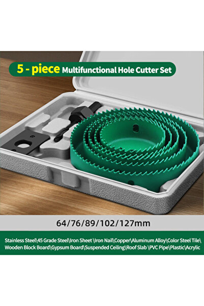 Choice مجموعة مناشير ثقب GREENRY بقطر 64-127 مم، مزودة بكأس منشار، وريشة حفر ...