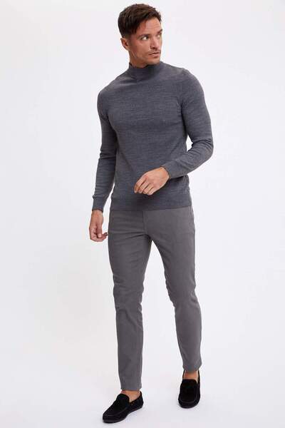 DeFacto Pantaloni flexibili durabil, cu aspect de lână, slim Fit R7382AZ20WN