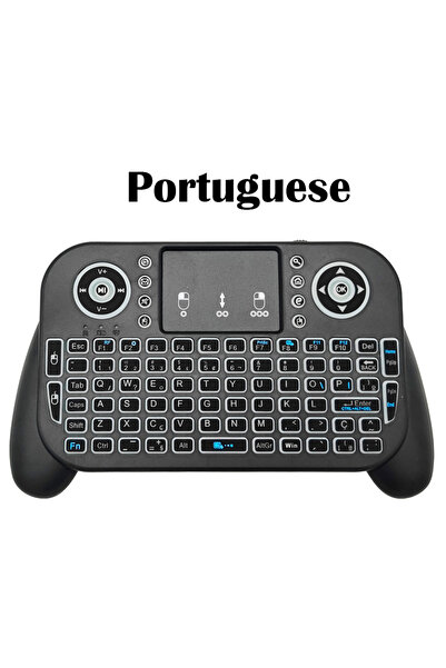 Choice4 Lithium Portuguese MRSVI V8 7-Color Backlit Mini Keyboard with Touchp...