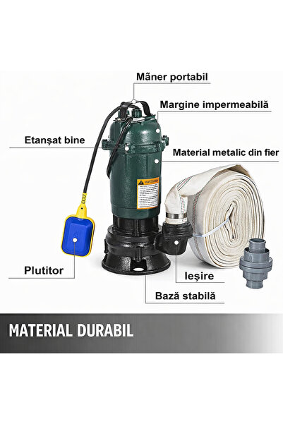 DDT Pachet promoțional Pompă submersibilă pentru ape murdare cu plutitor, făr...