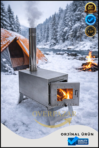 OverPazar Kamp Sobası Karavan Sobası Çadır Sobası Piknik Sobası 38*20*32 Cm 5...