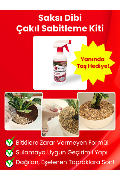 Taş Stop Saksı Dibi Çakıl Sabitleme Kiti Taş Hediyeli Çakıl Bağlayıcı | Yeni ...