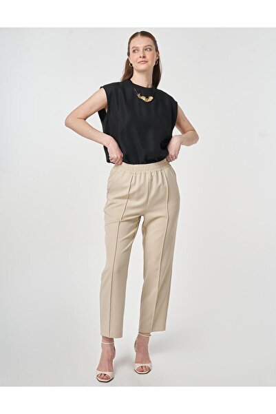 Kayra Grass Stitched Pipe Leg Trousers Stone