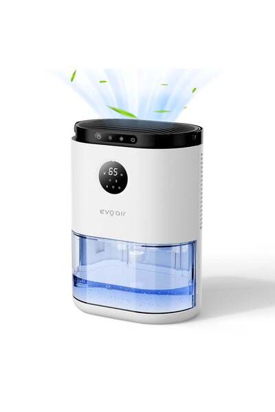 EvoAir Dezumidificator aer HUMIX560, 560ml/24h, Lumină Ambientală în 7 culori, Rezervor 2.3l, Alb