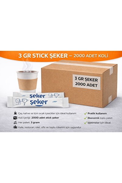 GÖKSU STICK TOZ ŞEKER (3 GR) 2000 ADET
