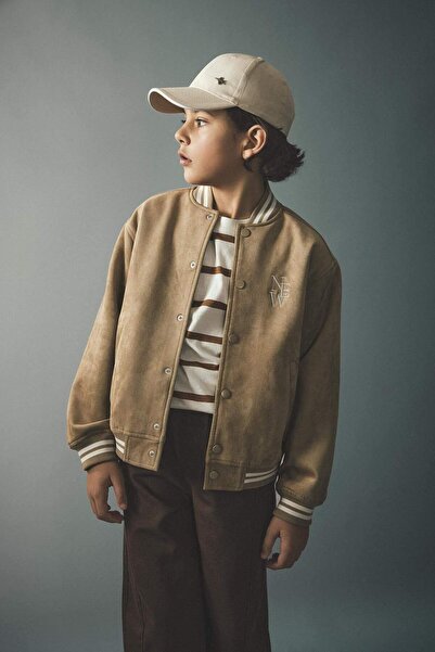 DeFacto Kolej Yaka Bomber Nakışlı Mont Erkek Çocuk F6310A826SP