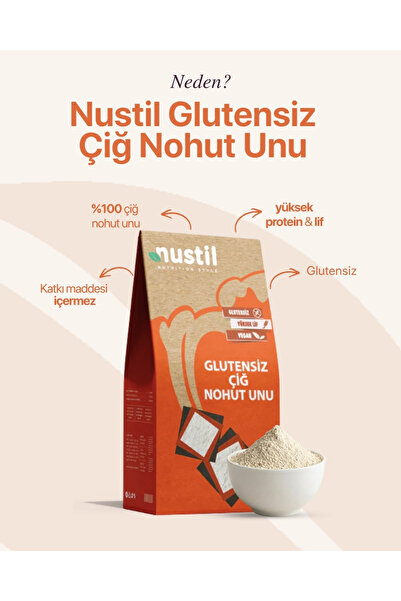 NUSTİL Glutensiz Çiğ Nohut Unu 300g