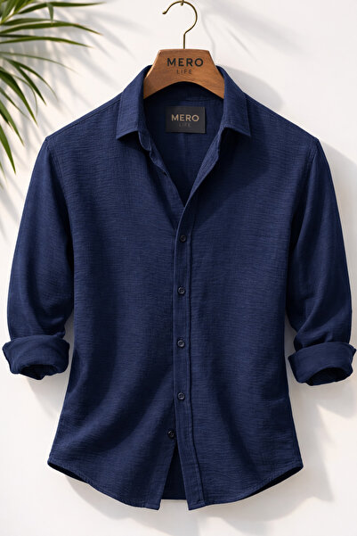 Mero Life Cămașă casual pentru bărbați Pera Fabric in Aspect de tranziție Uti...