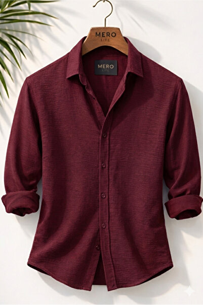 Mero Life Men's Pera Fabric Linen Look Transitional Comfortable Use Cotton Pa...