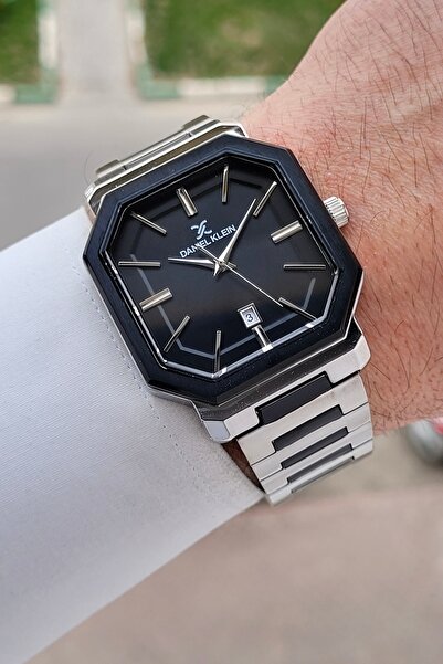 Daniel Klein Silver Black Color Men's Wristwatch