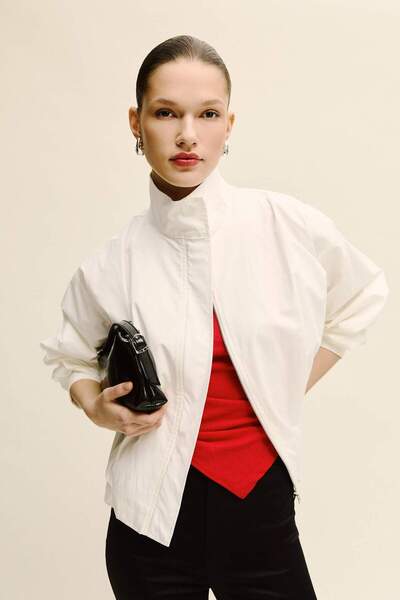 DeFacto Balloon Fit guler ridicat poplin Jachetă H0893AX26SM