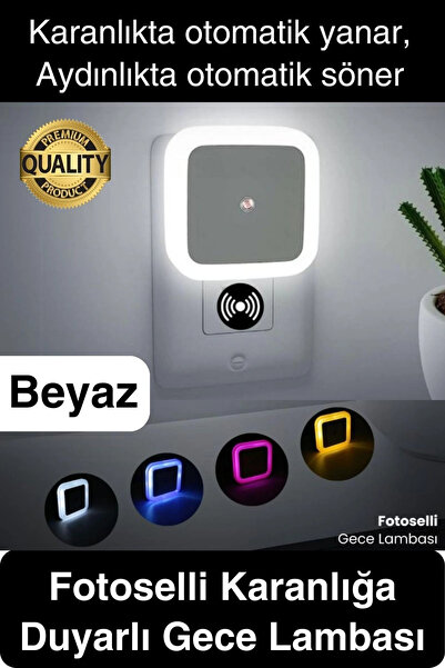 Svein Fotoselli Gece Lambası Karanlıkta Otomatik Yanıp Sönen Aydınlığa Duyarl...