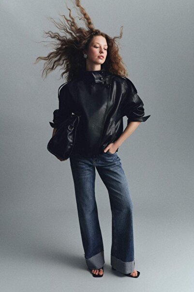 DeFacto Ravne široke duge farmerke sa normalnim strukom, oprane, model G8852A...