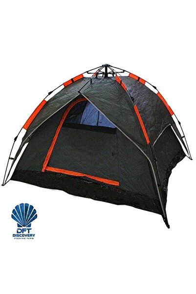 Genel Markalar 3 Kişilik Çift Kat Otomatik Çadır 210x180x135cm - Gri/Turuncu