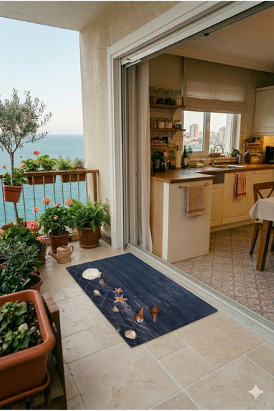 SoGood Concept Deniz Kabuğu Desenli Kapı Önü Ve Çok Amaçlı Paspas