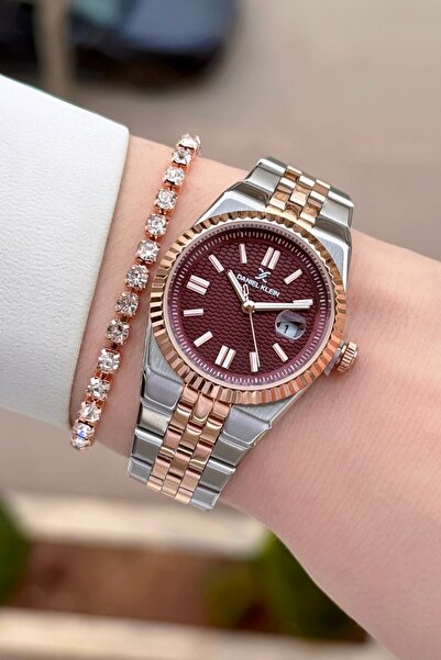 Daniel Klein Dial Claret Red Cord Bronze Metallic Color 2 Year Warranty 30 mm...