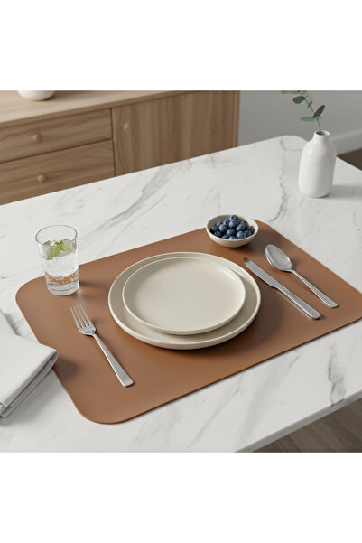 Grand Fine Art 2 bucăți de piele maro Supla americană de servire dreptunghiul...