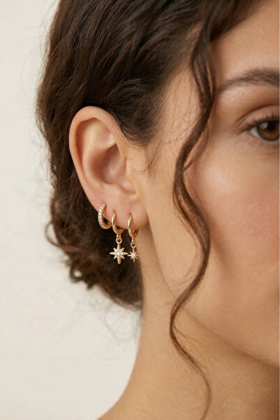 Sacce Scarves&Accessories Kutup Yıldızı Üçlü Set Küpe