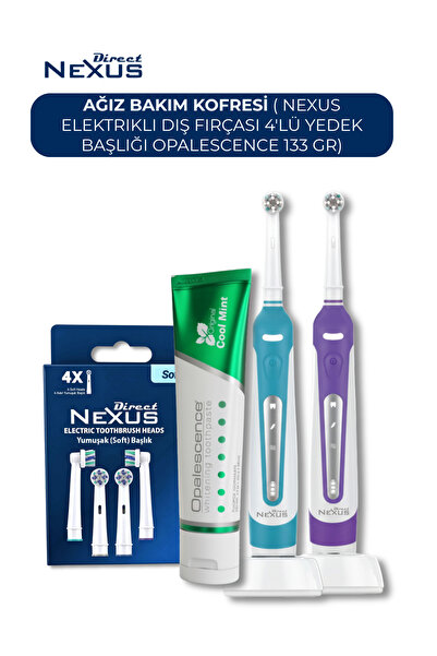 Direct NEXUS Ağız Bakım Seti | Şarj Edilebilir Diş Fırçası, 4’lü Yedek Başlık...