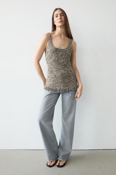 Massimo Dutti Püskül detaylı triko top