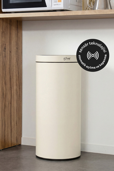 5FIVE Delta 40 L Otomatik Sensörlü Çöp Kovası | Metal Gövde, Akıllı Hareket A...