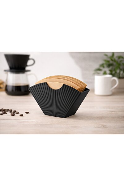 Dailyboo Creates Siyah Yelpaze Filtre Kahve Kağıdı Standı-Kahve Demleme Kağıd...