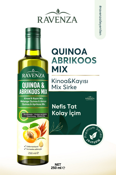 ravenza Kinoa&Kayısı Mix Sirkesi 250 ml – Katkısız Doğal Fermente