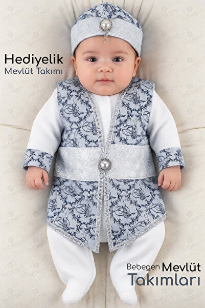 bebegen مجموعة Tuğra Laci Silver Şehzade Baby Boy Mevlüt