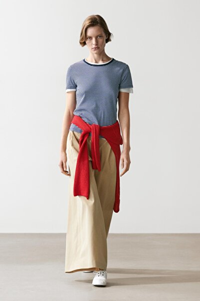 Massimo Dutti Çift kısa kollu çizgili t-shirt